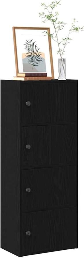 VidaXL Boekenkast Zwart Eiken 40x24x102 cm Boekenkast Boekenkasten Boekenplank Opbergkast