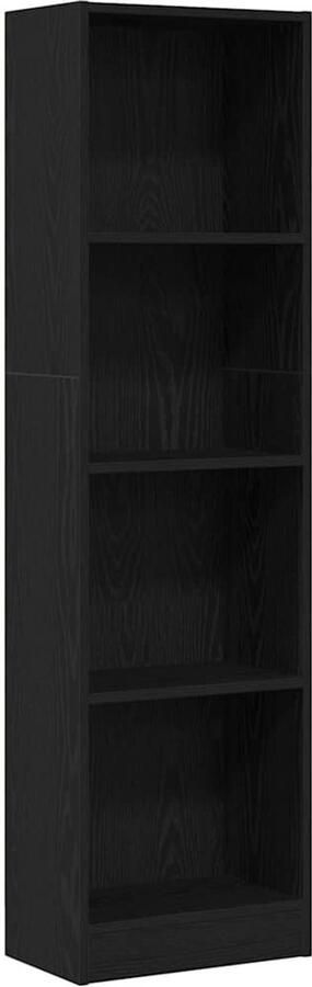 VidaXL Boekenkast Zwart Eiken 40x24x143 cm Engineered Wood