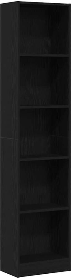 VidaXL Boekenkast Zwart Eiken 40x24x176 cm Engineered Wood