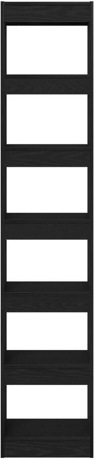 VidaXL Boekenkast Zwart eiken Bewerkt hout Hoog Planken Boekenkast