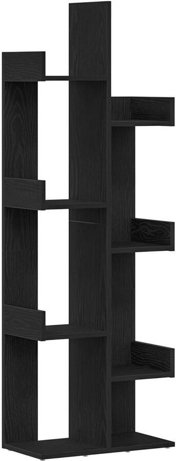 VidaXL Boekenkast Zwart eiken Engineered hout 48 x 25.5 x 140 cm