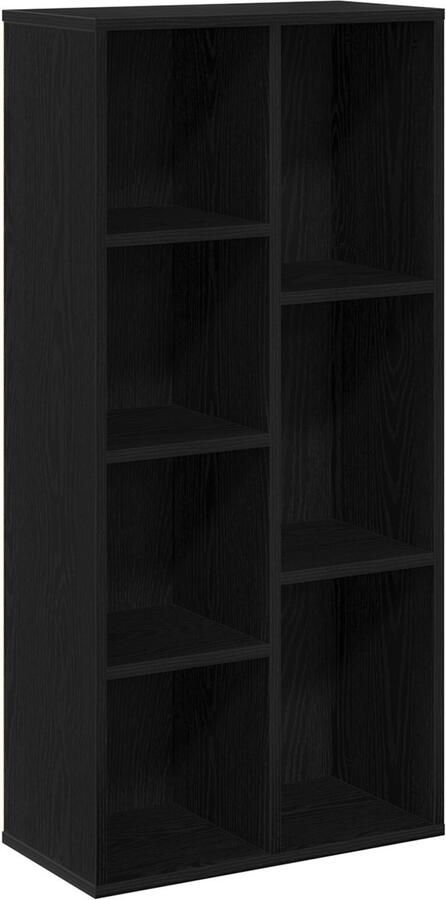 VidaXL Boekenkast Zwart eiken Bewerkt hout 50 x 25 x 105 cm Planken