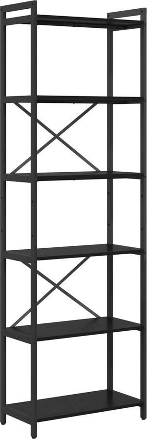 VidaXL Boekenkast Zwart eiken 60 x 30 x 188 cm Bewerkt hout