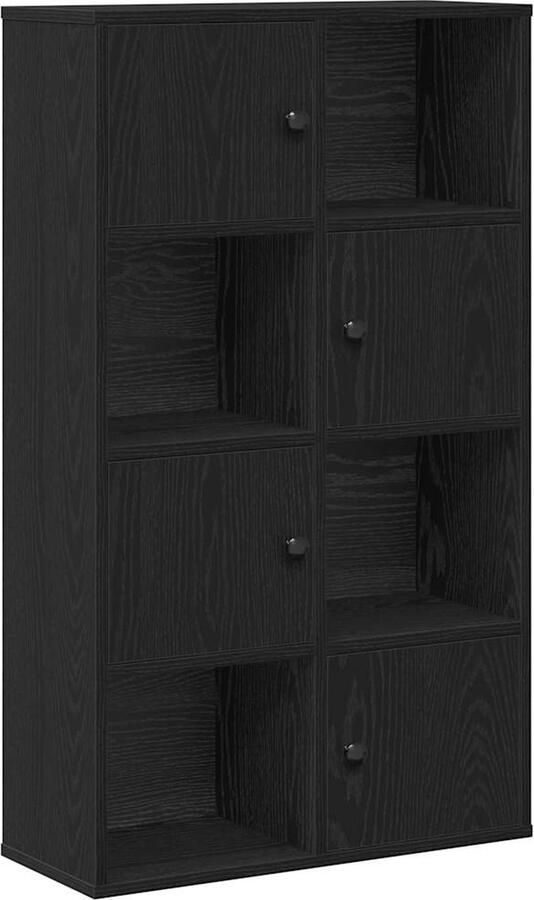 VidaXL Boekenkast 60x24x101 5 cm bewerkt hout zwart eikenkleurig