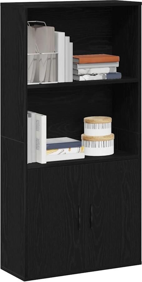 VidaXL Boekenkast Zwart Eiken 60x24x120 cm Boekenkast Boekenkasten Boekenplank Opbergkast