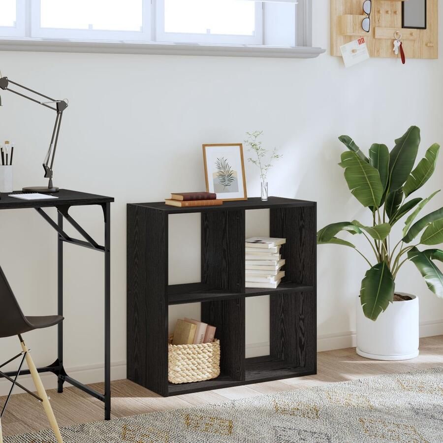VidaXL Boekkast Zwart eiken Bewerkt hout 68.5 x 32 x 68.7cm Opslag - Foto 2