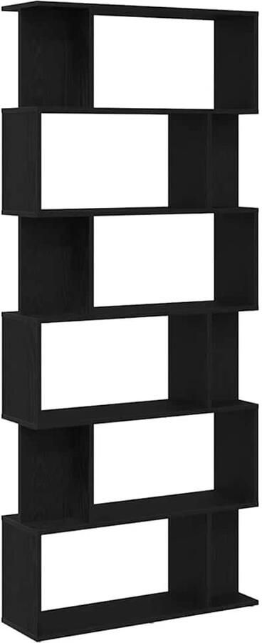 VidaXL Boekenkast Zwart Eiken 80x24x190 5 cm Engineered Wood