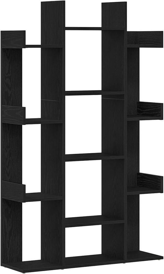 VidaXL Boekenkast Zwart eiken Bewerkt hout Medium Minimalistisch