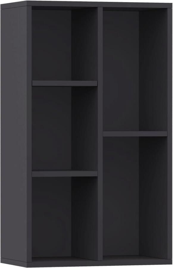 VIDAXL Boekenkast dressoir 50x25x80 cm bewerkt hout grijs - Foto 2