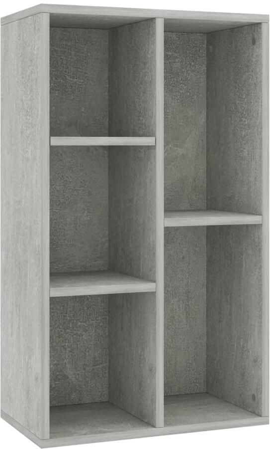 The Living Store Boekenkast dressoir 50x25x80 cm bewerkt hout betongrijs Boekenkast Houten Boekenkast Grijze Boekenkast Tv Stand Dressoir - Foto 2