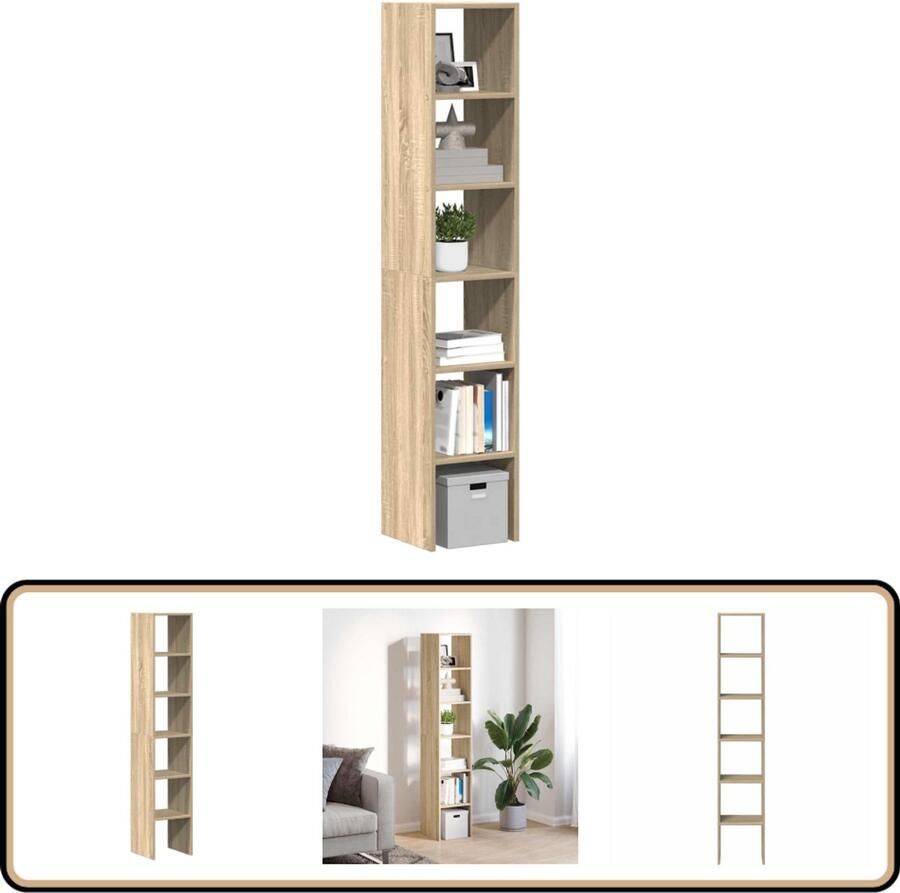 VidaXL Boekenkasten 2 stuks 30x30x80 cm Sonoma eiken Boekenkast Boekenkasten Boeken Plank Schappenkast