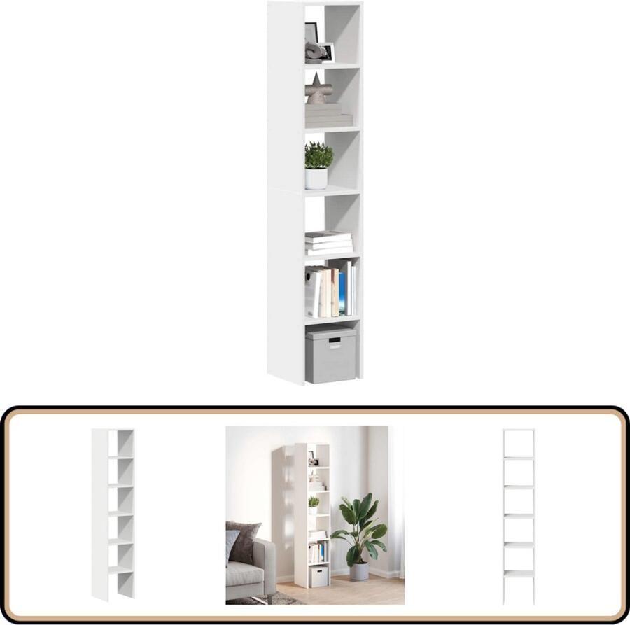 VidaXL Boekenkasten 2 stuks Stapelbaar Wit Boekenkast Boekenkasten Boeken Plank Schappenkast