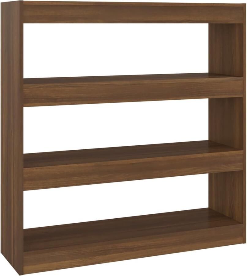 VidaXL Boekenkast Kamerscherm 100x30x103 cm Bruin Eiken Boekenkast Houten Kast Bruine Kast Kamermeubilair Opslagmogelijkheden Stijlvolle Kast Bruine Eiken Boekenplank Scheidingswand Muurmontage