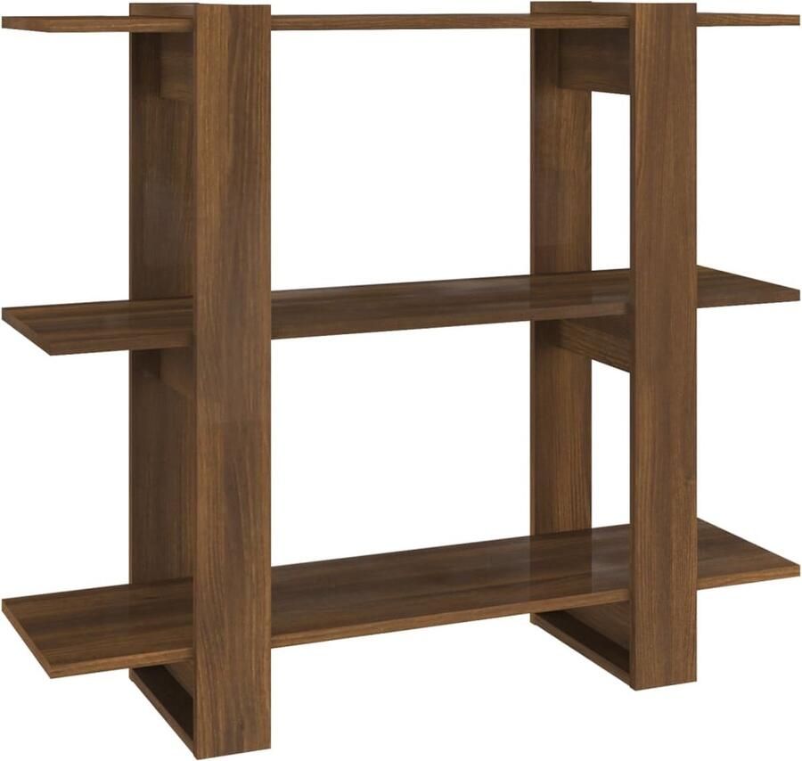 VidaXL Boekenkast kamerscherm 100x30x87 cm Bruin eiken Boekenkast Boekenplank Houten Kast Opslagkast Kamerdivider Scheidingswand Bruine Eiken