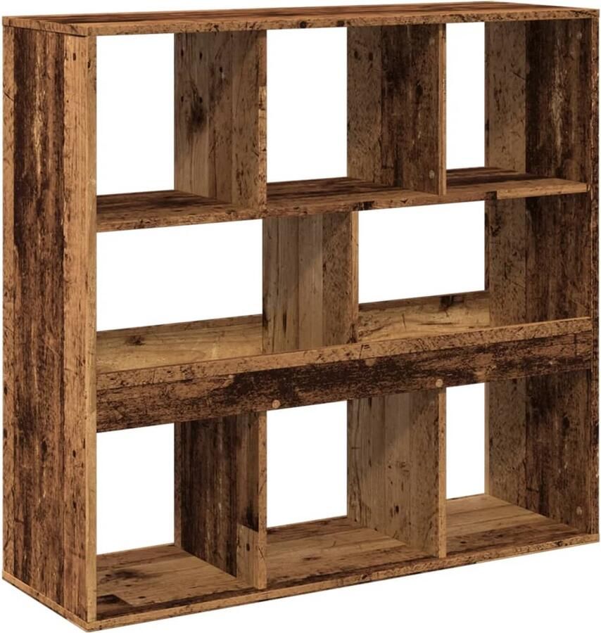 VidaXL Boekenkast kamerscherm 100x33x94 5 cm oud houtkleurig