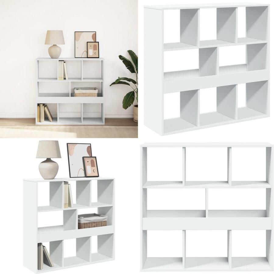 VidaXL Boekenkast kamerscherm 100x33x94 5 cm wit Boekenkast Boekenkasten Boeken Plank Schappenkast