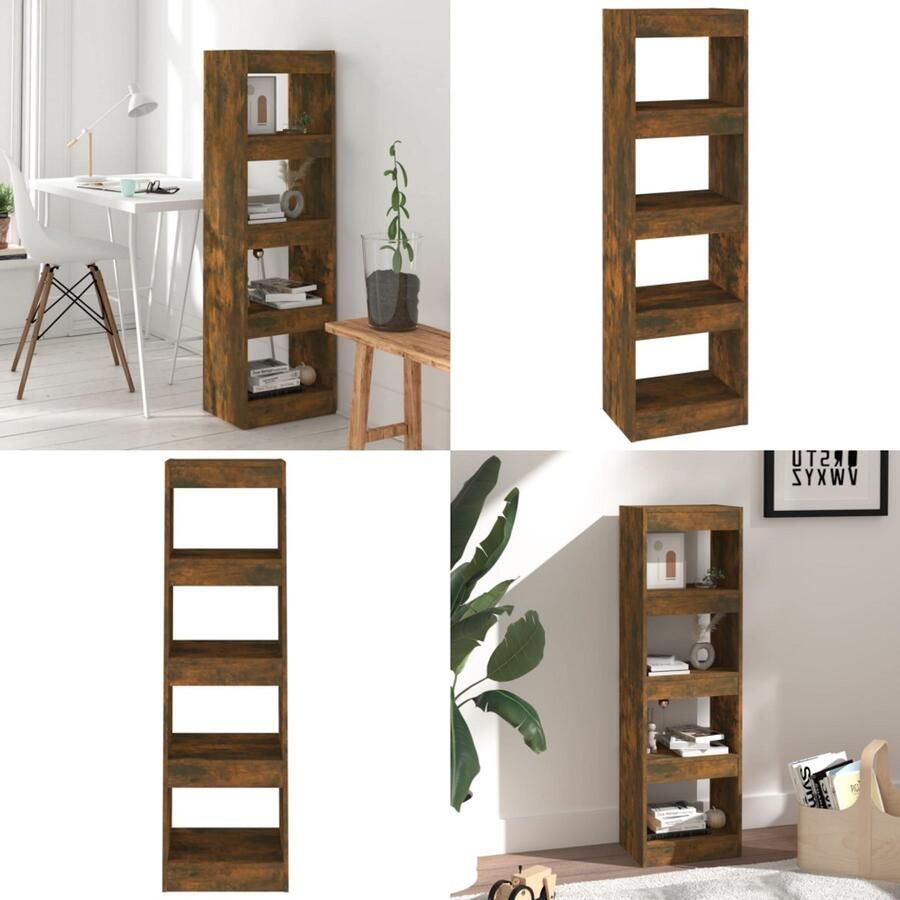 VidaXL Boekenkast kamerscherm 40x30x135 cm gerookt eikenkleurig Boekenkast Boekenkasten Kast Opbergkast