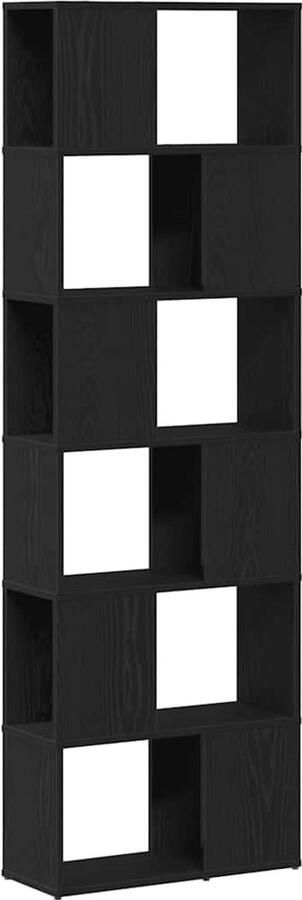 VidaXL Boekenkast kamerscherm 60x24x186 cm zwart eikenkleurig