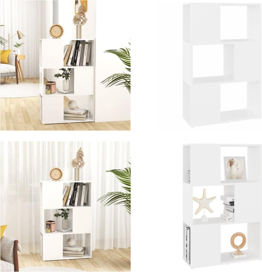 VidaXL Boekenkast kamerscherm 60x24x94 cm bewerkt hout wit Boekenkast Boekenkasten Boekenschap Boekenschappen