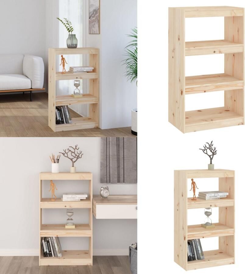 VidaXL Boekenkast kamerscherm 60x30x103 5 cm massief grenenhout Boekenkast Boekenkasten Opbergkast Kast