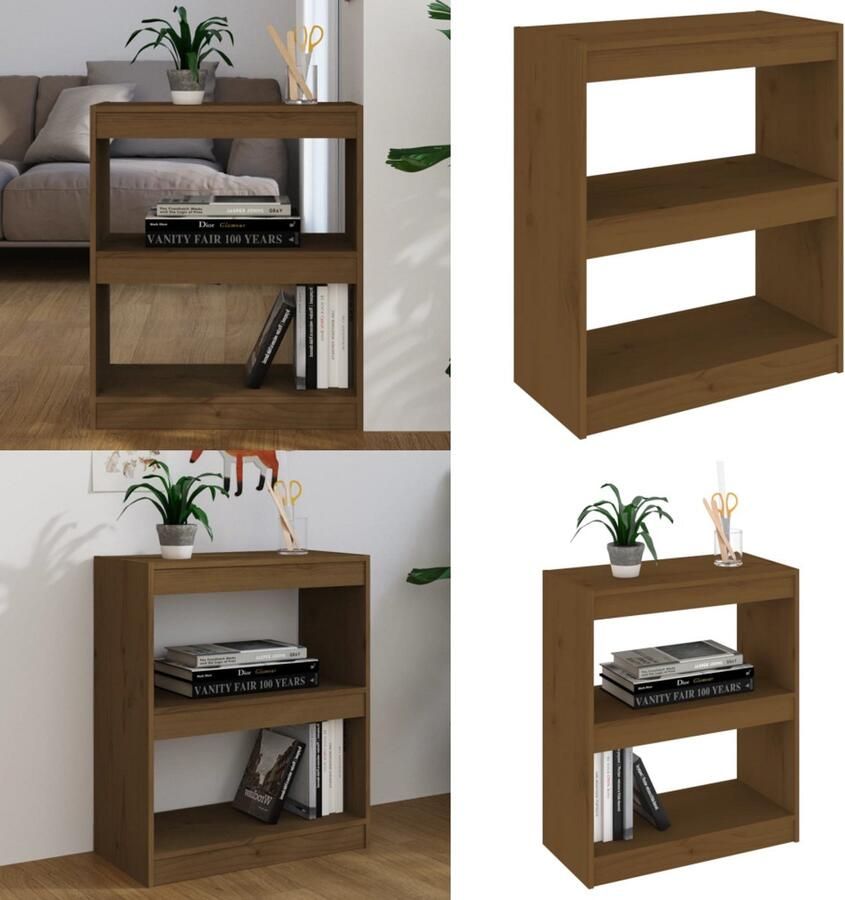 VidaXL Boekenkast kamerscherm 60x30x71 5 cm grenenhout honingbruin Boekenkast Boekenkasten Opbergkast Kast