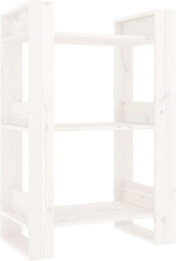VidaXL -Boekenkast kamerscherm-60x35x91-cm-massief-grenenhout-wit