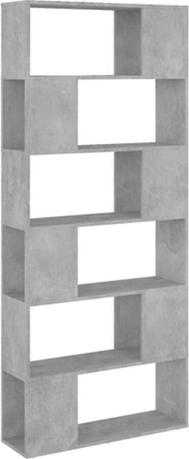 VidaXL -Boekenkast kamerscherm-80x24x186-cm-bewerkt-hout-betongrijs