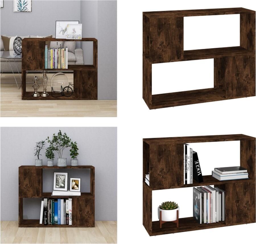 VidaXL -Boekenkast kamerscherm-80x24x63-cm-gerookt-eikenkleurig