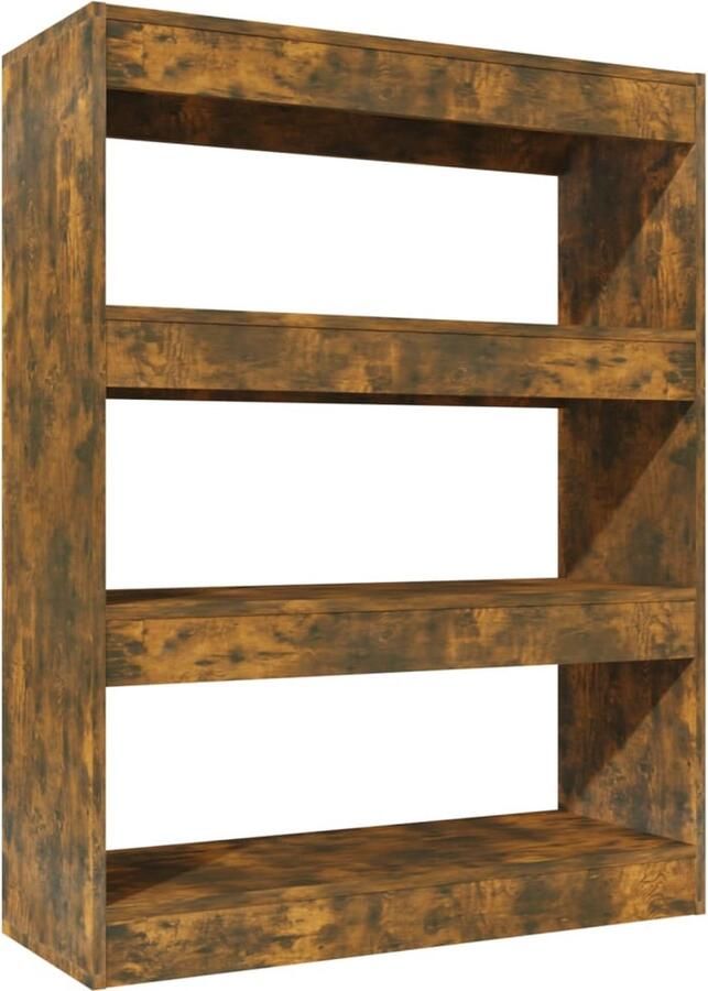VidaXL Boekenkast Kamerscherm 80x30x103 cm Gerookt Eiken Boekenkast Kamerdivider Bruine Boekenkast Houten Boekenkast Vintage Boekenkast