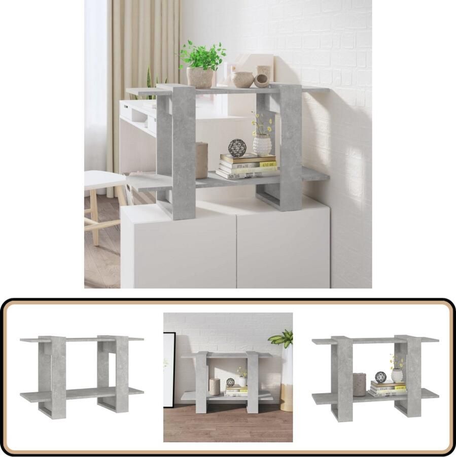 VidaXL Boekenkast Kamerscherm Betongrijs 80x30x51 cm Boekenkast Houten Boekenkast Grijze Boekenkast Betonnen Boekenkast Kamerdivider