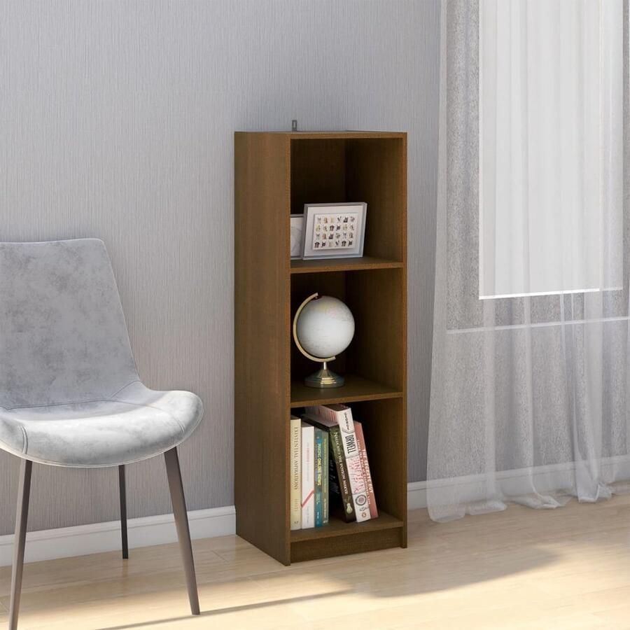 VidaXL Boekenkast Kamerscherm Massief Grenenhout Honingbruin Boekenkast Bibliotheek Houtmeubilair Grenenhouten Boekenkast Kamerdivider Shelving Unit Opslagruimte