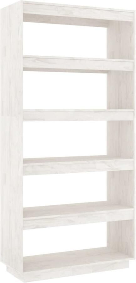 VidaXL Boekenkast Kamerscherm Wit Grenenhout Bibliotheek Boekenkast Houtmeubilair Grenenhouten Boekenkast Witte Boekenkast Kamerdivider Scheidingswand