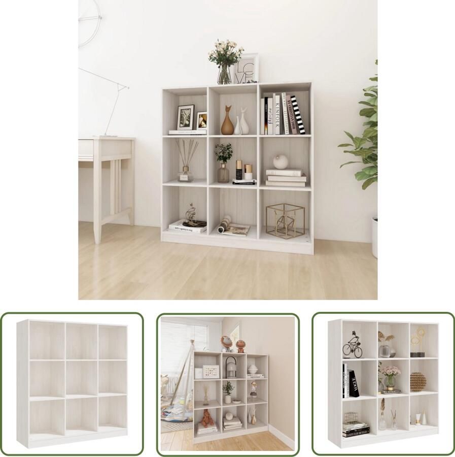 VidaXL Boekenkast kamerscherm Wit Grenenhout Boekenkast Houten Boekenkast Grenenhouten Boekenkast Witte Boekenkast Boekenplank Opslagmeubilair Kamerdivider Scheidingswand