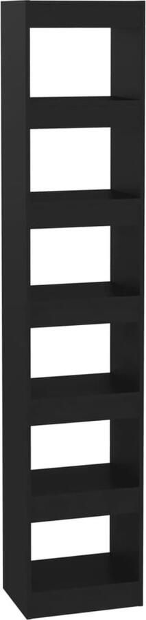VidaXL Boekenkast kamerscherm Zwart 40x30x198 cm Boekenkast Bibliotheek Opbergkast Kamersscherm Zwarte Boekenkast Houten Boekenkast Klassieke Boekenkast Moderne Boekenkast Livingroom Furniture Woonkamermeubilair