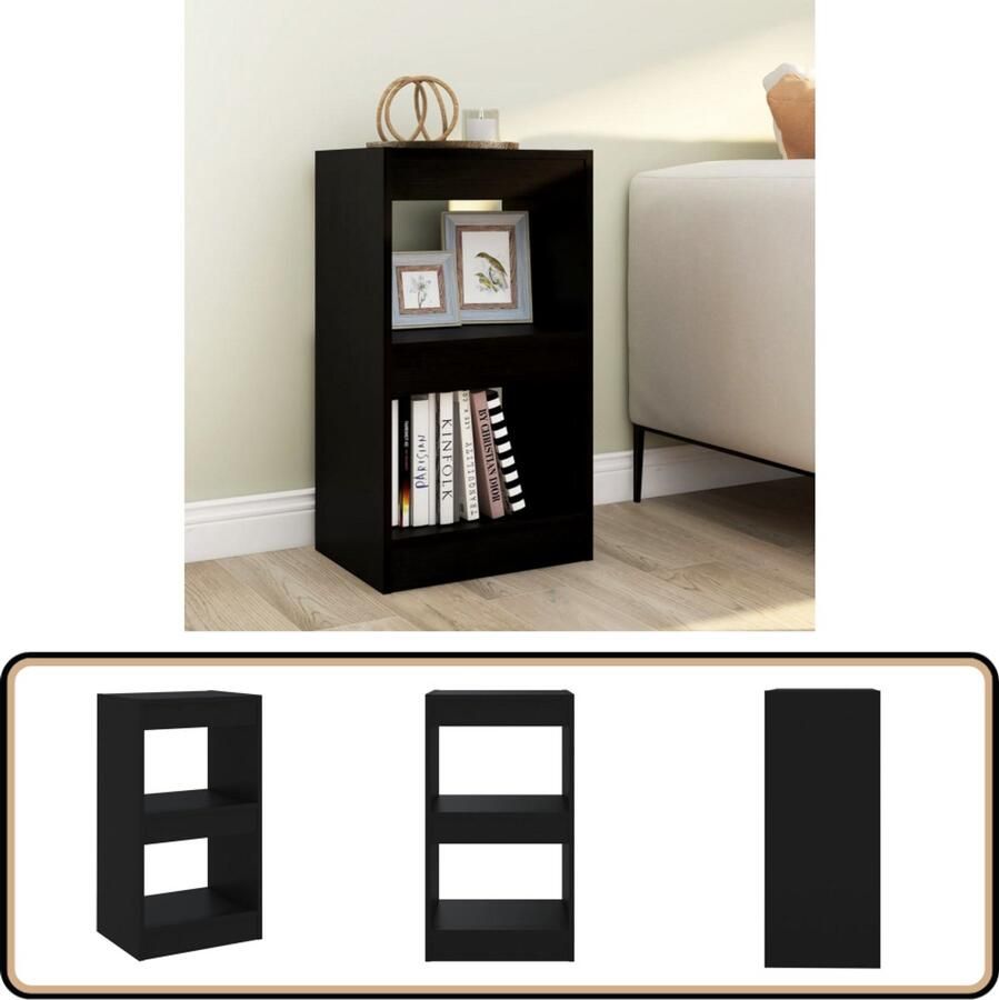 VidaXL Boekenkast kamerscherm Zwart 40x30x72 cm Boekenkast Zwarte Boekenkast Houten Boekenkast Boekenplank Opslagmogelijkheden