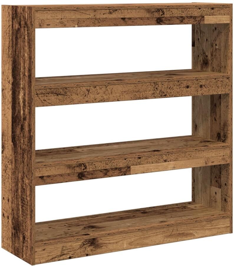 VidaXL Boekenkast Room Divider Rustiek Hout 100x30x103cm Geengineerd Hout