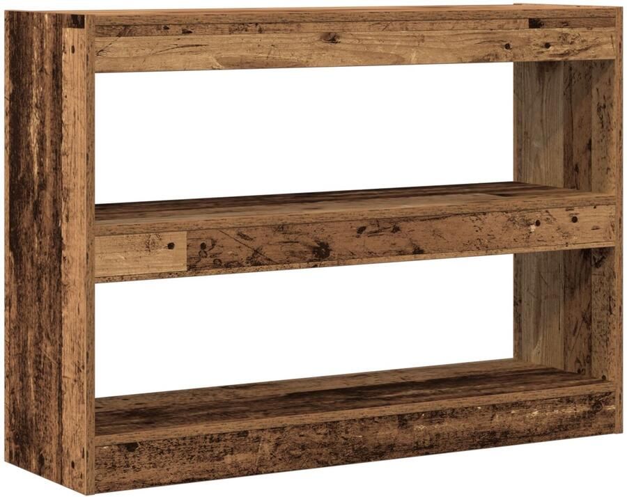 VidaXL Boekenkast Roomdivider in Oud Hout 100x30x72 cm Gemaakt van Engineered Hout