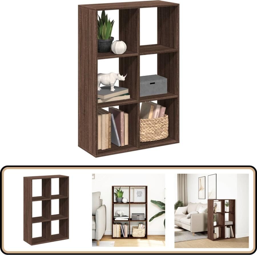 The Living Store Kamerscherm boekenkast 69 5x29x103 5 cm hout bruin eikenkleur Boekenkast Boekenplank Opbergkast Houten Kast Scheidingswand
