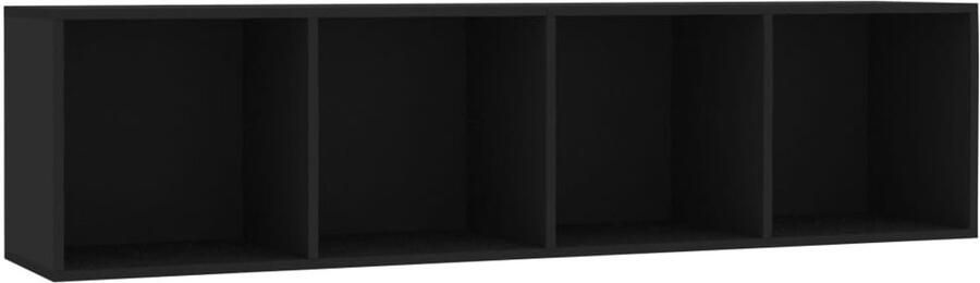 VidaXL Boekenkast tv-meubel 143x30x36 cm zwart Boekenkast Houten Boekenkast Wandkast Tv-standaard Opslagoplossing