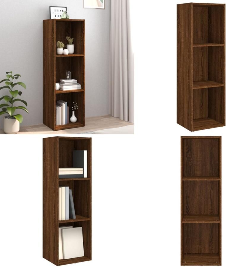 VidaXL Boekenkast tv-meubel 36x30x114 cm bruin eikenkleur Boekenkast Boekenkasten Boekenschap Boekenstandaard