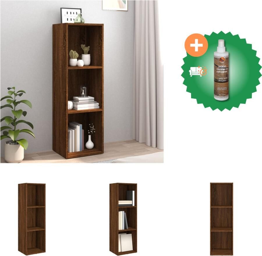 VidaXL Boekenkast tv-meubel 36x30x114 cm bruineikenkleurig Kast Inclusief Houtreiniger en verfrisser