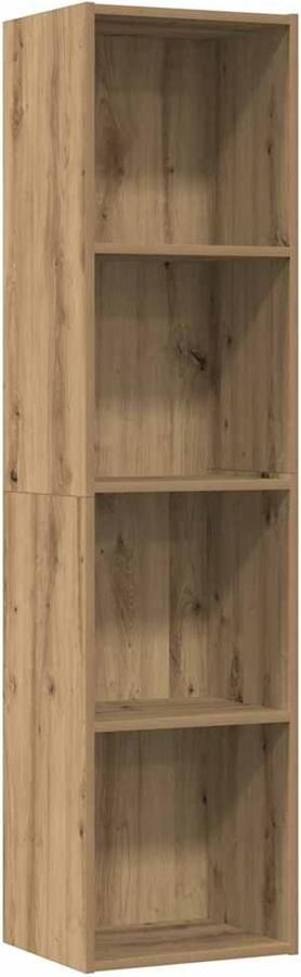 The Living Store Boekenkast tv-meubel 36x30x143cm bewerkt hout artisanaal eiken Boekenkast Tv-meubel Houten Meubels Eiken Meubilair Opslagkast