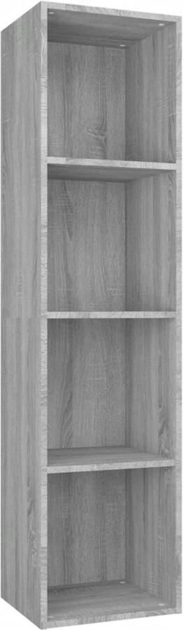 VidaXL Boekenkast TV-meubel Grijs Sonoma Eiken 143 cm Boekenkast Tv Meubel Houten Boekenkast Grijze Boekenkast Sonoma Eiken Bergruimte Opslag