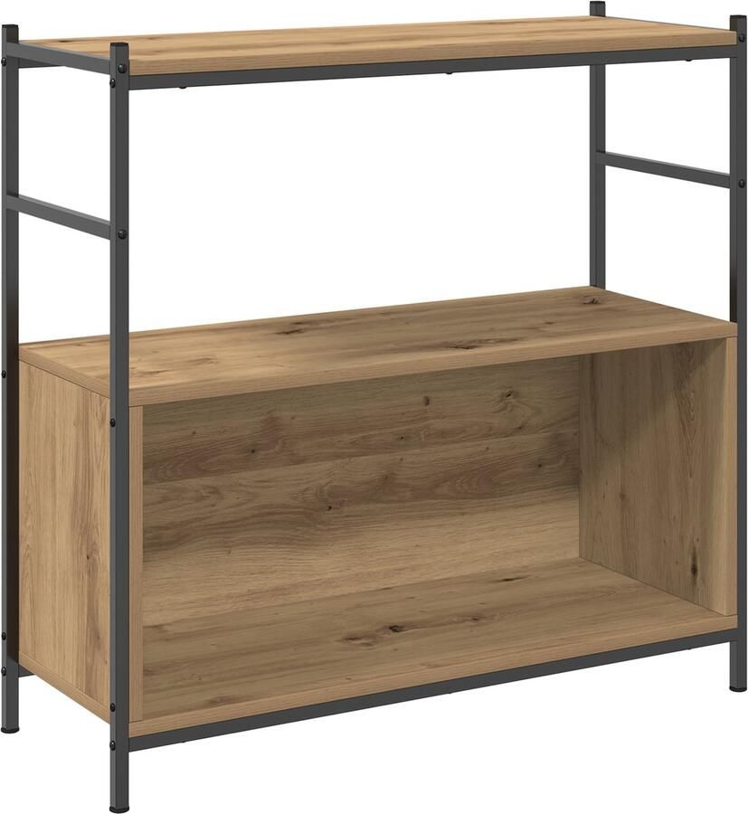 VidaXL Boekenplank Artisan eiken Bewerkt hout Metaal Middelgroot