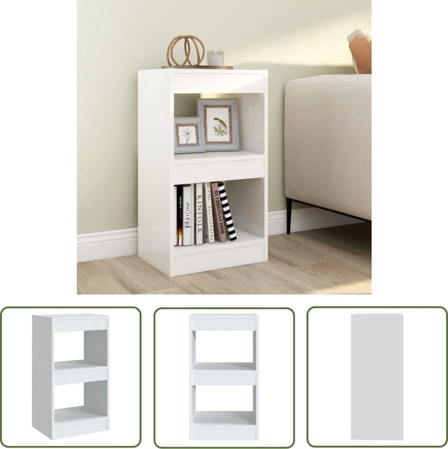 The Living Store Boekenkast Classic Meubel 40 x 30 x 72 cm Wit Vochtbestendig Boekenkast Boekenplank Opslagruimte Houten Kast Wit Meubel - Foto 2