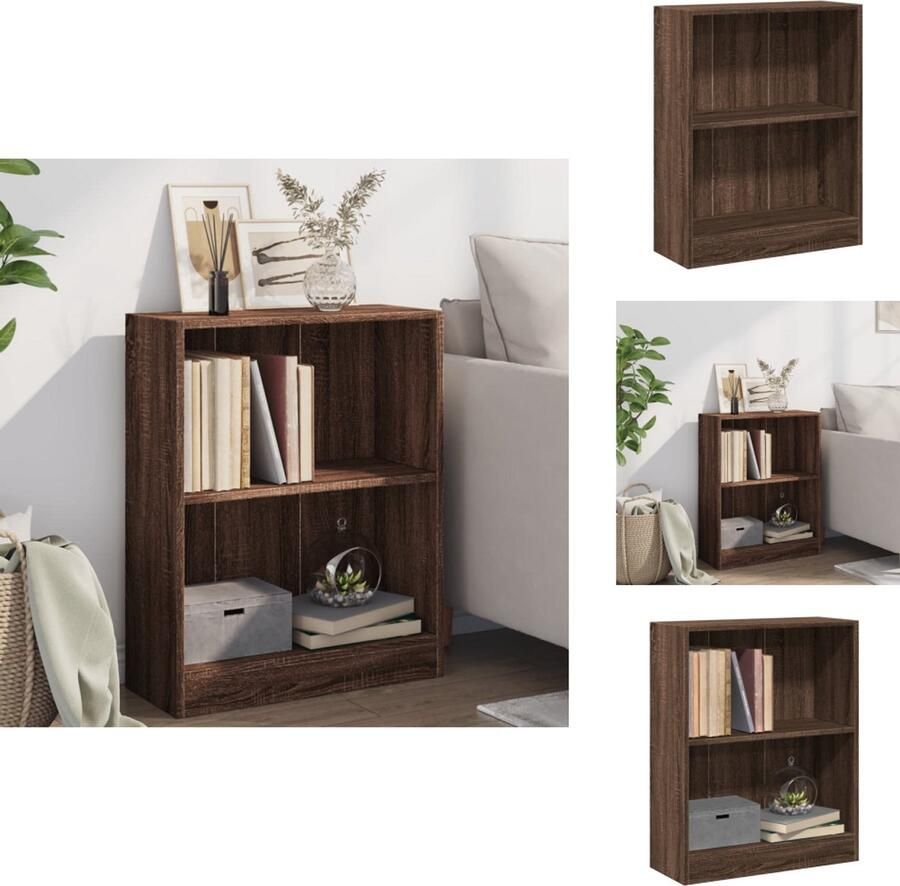 VidaXL Boekenplank Boekenplanken Staande Boekenkast 60x24x74-5 cm bewerkt hout bruineikenkleurig