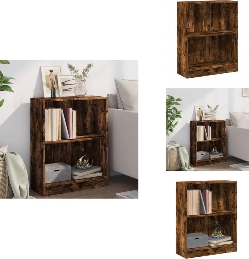 VidaXL Boekenplank Boekenplanken Staande Boekenkast 60x24x74-5 cm bewerkt hout gerookt eikenkleurig