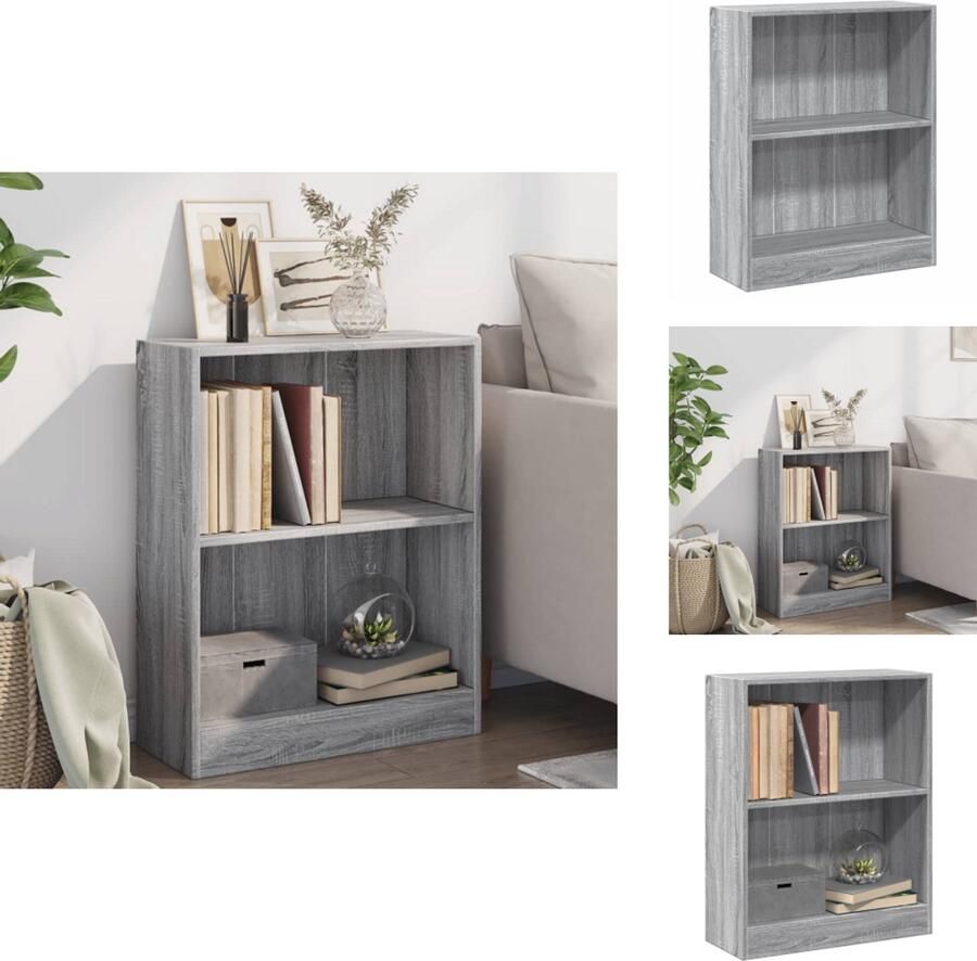 VidaXL Boekenplank Boekenplanken Staande Boekenkast 60x24x74-5 cm bewerkt hout grijs sonoma eikenkleurig