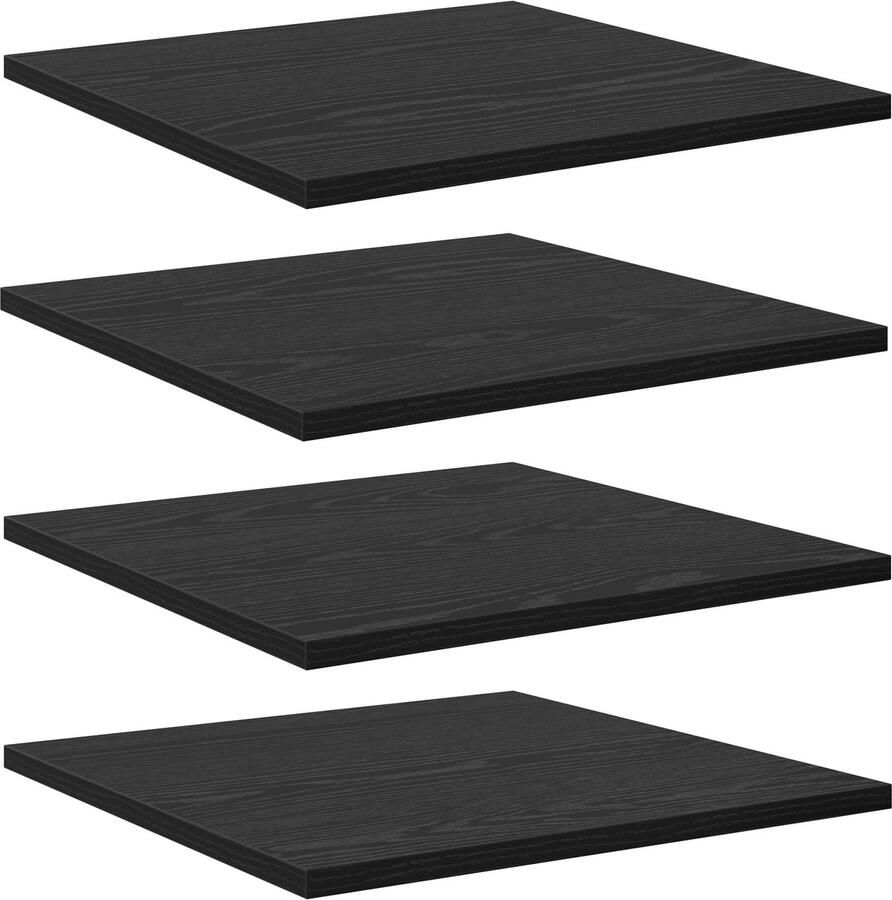 VidaXL Boekenkastplanken 4 stuks Zwart Eiken 40x40x1.5 cm van gefabriceerd hout