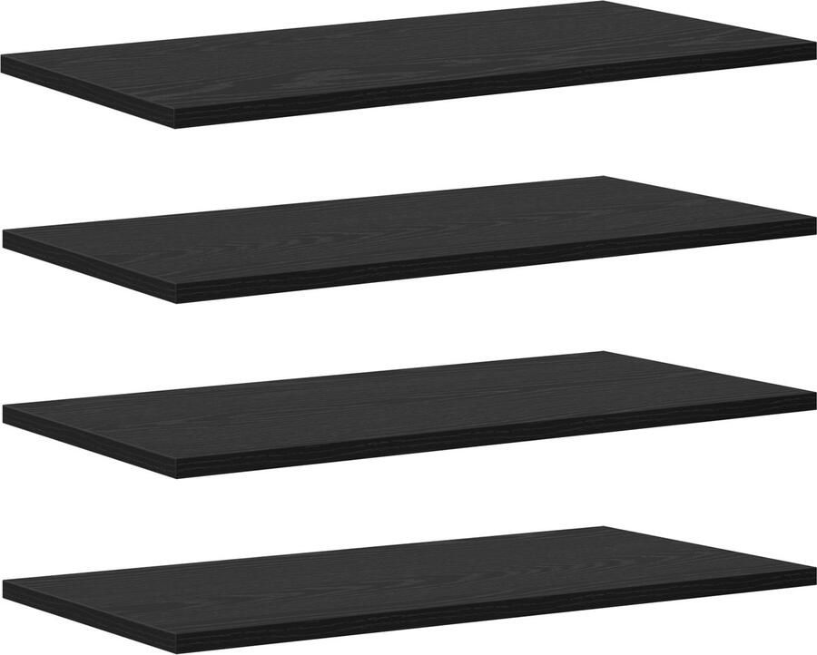 VidaXL Planken Set van 4 in Zwart Eiken 60x30x1.5 cm van samengesteld hout